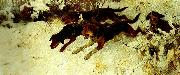bruno liljefors fyra jagande hundar isho oil painting artist